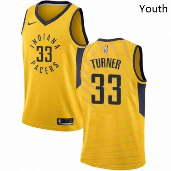 Youth Nike Indiana Pacers 33 Myles Turner Swingman Gold NBA Jersey Statement Edition